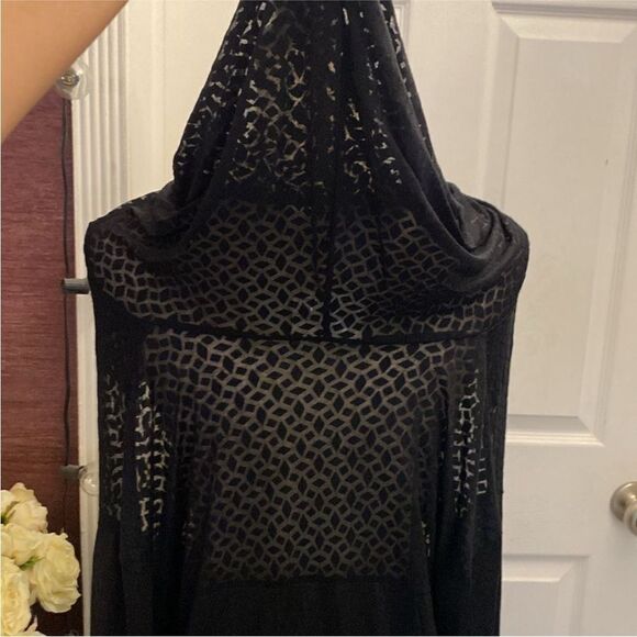 Ramy Brook Aprec Chic Black hooded Cover-Up, S - Picture 7 of 10
